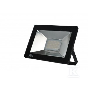 Naświetlacz LED, 97x91x28 IP65 230V 10W 800lm 4000K czarny z przewodem i regulowanym uchwytem montażowym, małe gabaryty, klasa ochronności II OPR-2527