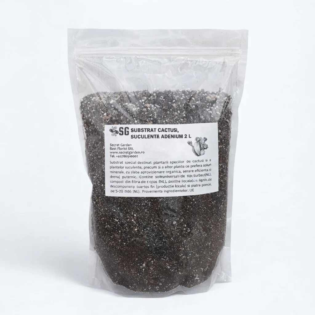 Substrat profesional Secret Garden pentru cactusi, suculente si adenium – SG Mix