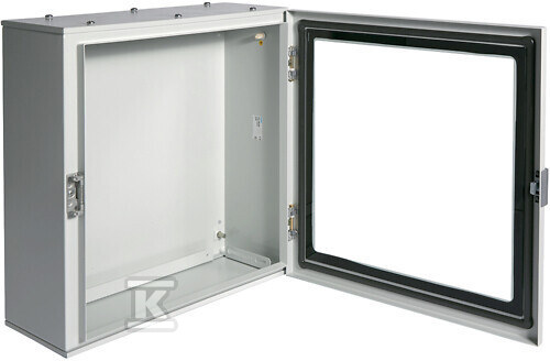 Obudowa stalowa 500x500x200 mm, IP65, drzwi transparentne FL163A