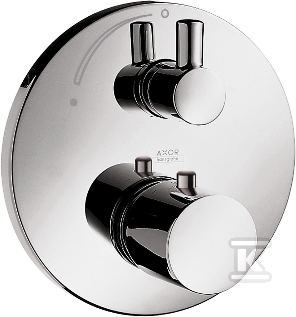 Bateria termostatowa Hansgrohe Axor Uno 2 DN15 / DN 20 z zaworem odcinającym, element zewnętrzny z termoelementem chrom 38700000