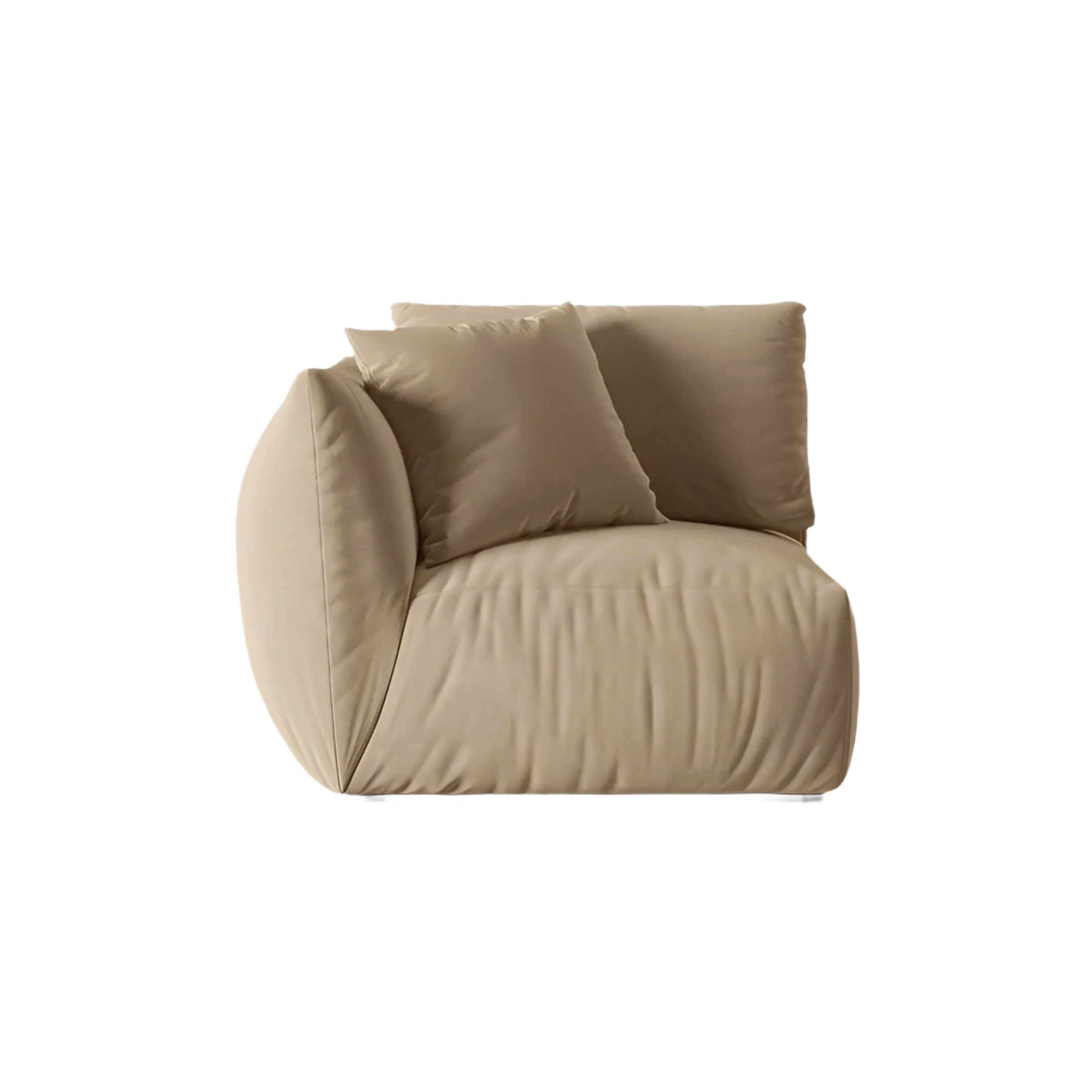 Sofa modułowa aksamitna CHRIS – element lewostronny piaskowy