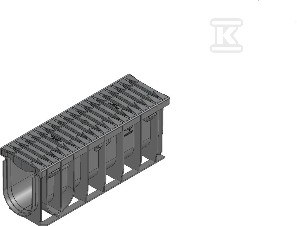 Korytko SPORTFIX PRO 100 typ 01005, z rusztem FIBRETEC poliamidowym, szczelinowym SW 9, klasa C 250, czarnym 7522