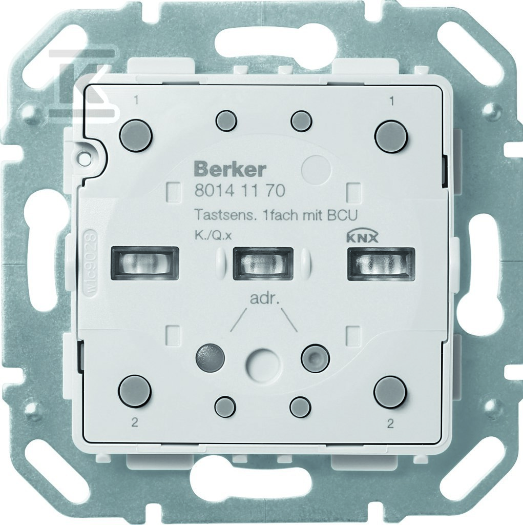 Moduł przycisku 1-krotny z portem mag., diodą LED RGB i czujnikiem temperatury, KNX E/S Q.X/K.X 80141170