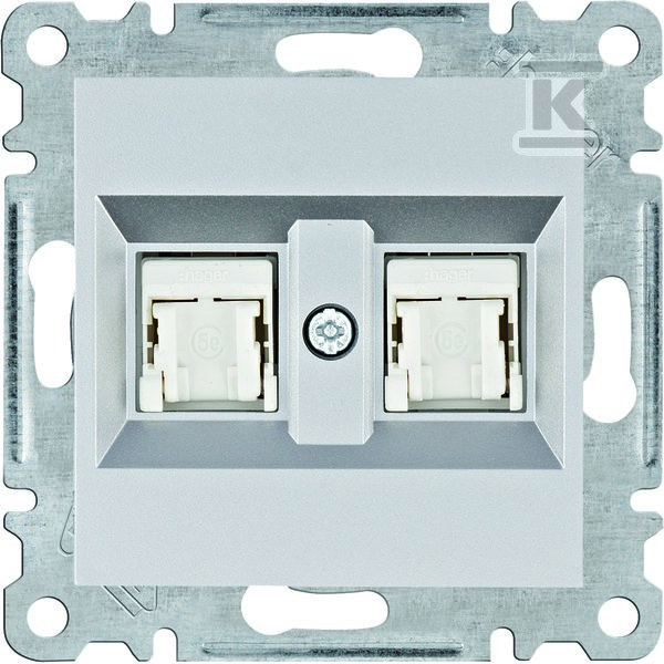 LUMINA Gniazdo komputerowe podwójne RJ45 kat.5e UTP, srebrny WL2122