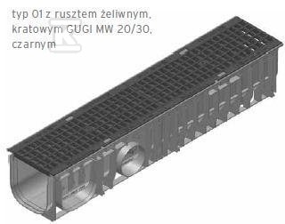 Korytko RECYFIX STANDARD 150, typ 01, z rusztem żeliwnym, kratowym GUGI MW 15/25, kl. C 250 40174