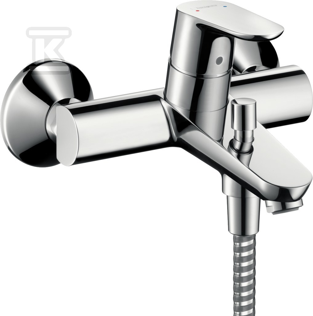 Bateria wannowa Hansgrohe Focus E2 jednouchwytowa DN15, montaż natynkowy chrom 31940000
