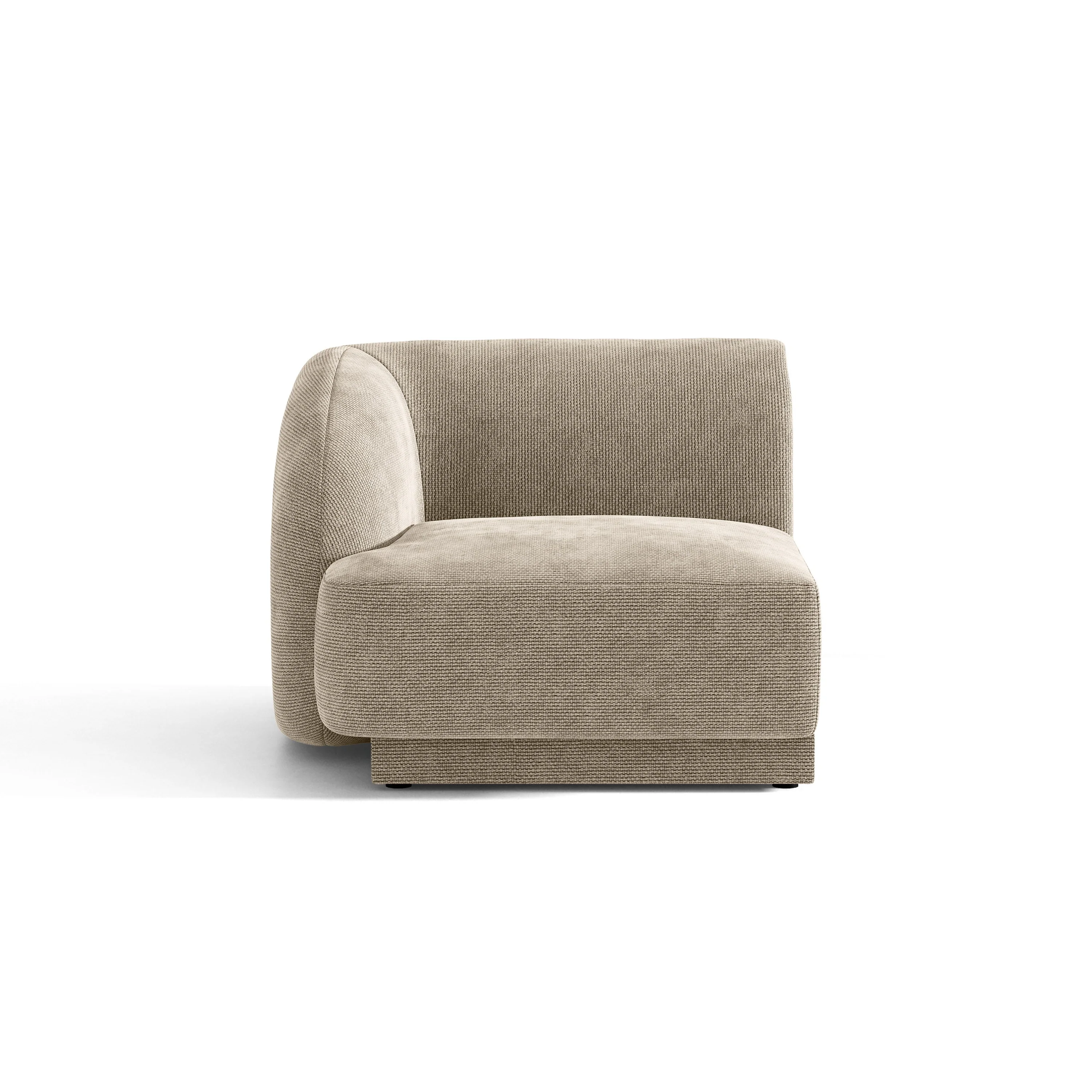 Sofa modułowa MILEY – moduł lewostronny beżowy szenil jedwabisty