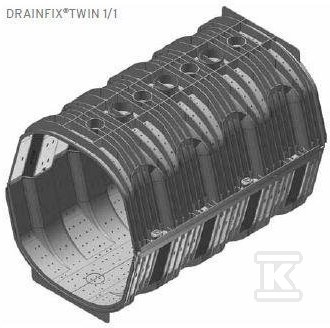 Element DRAINFIX TWIN 1/1, 2-częściowy, czarny, perforowany 96550