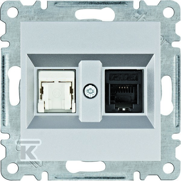 LUMINA Gniazdo RJ11/12 + RJ45, srebrny WL2212