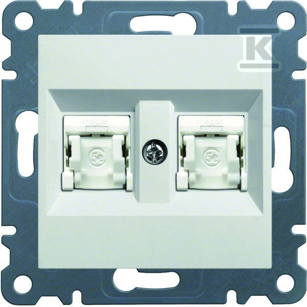 LUMINA Gniazdo komputerowe podwójne RJ45 kat.5e FTP, biały WL2140