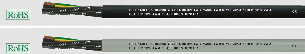 Kabel elastyczny 1kV JZ-600-PUR 12G0,5 AWG20 metrowany, czarny 28245