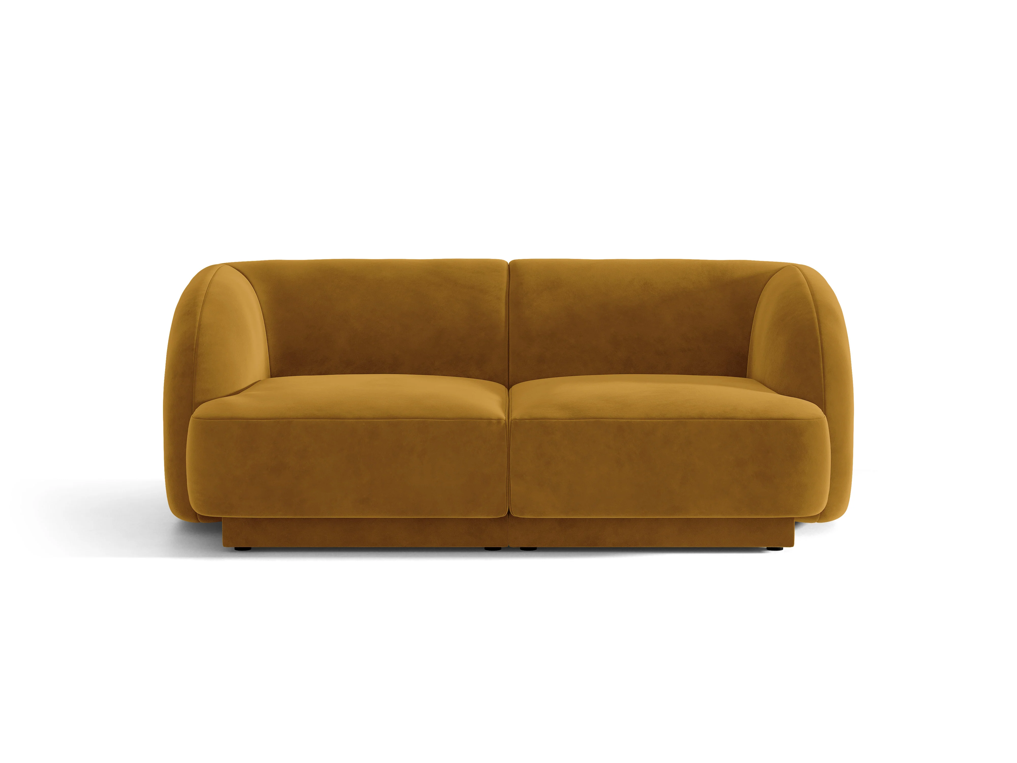 Sofa aksamitna 2-osobowa MILEY żółty