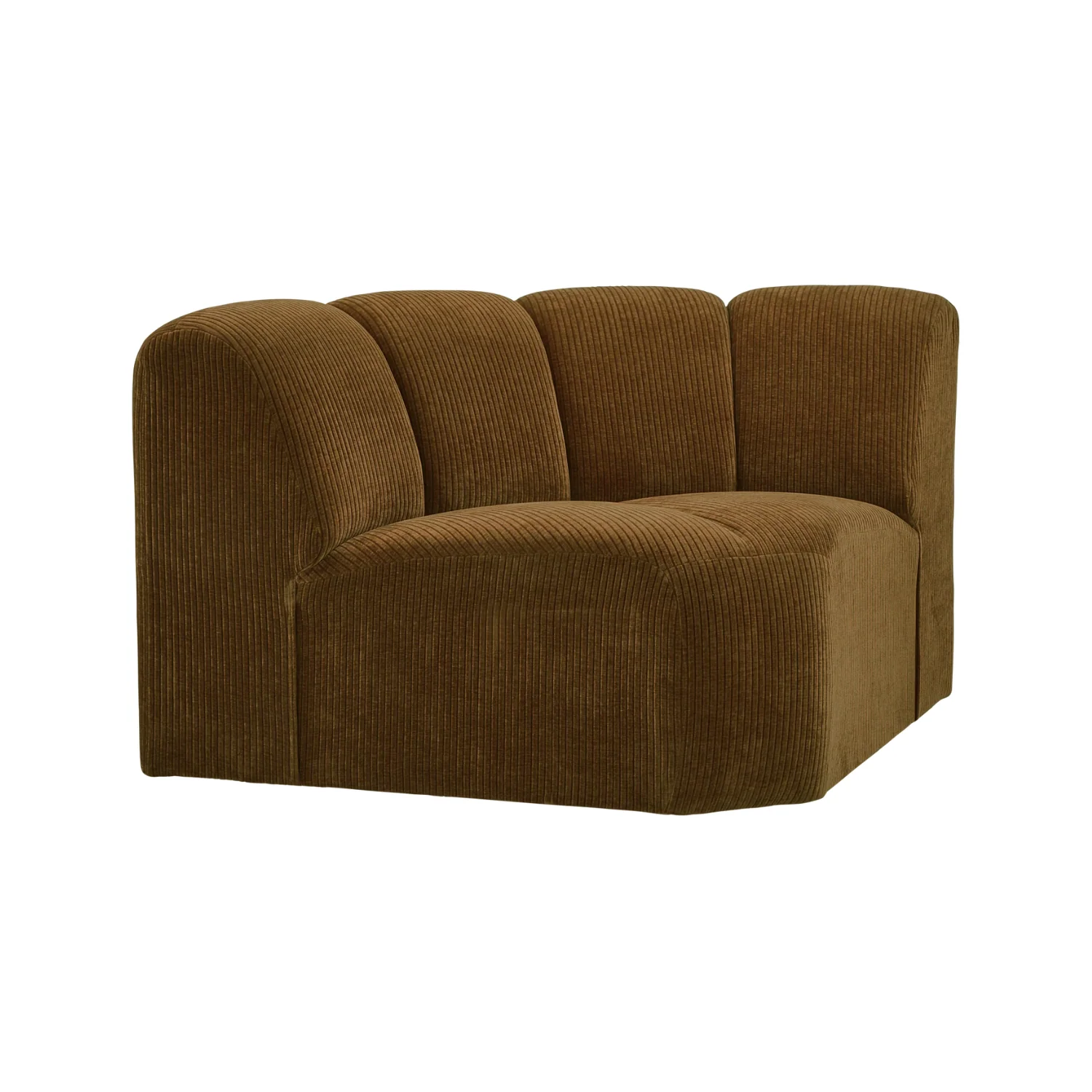 Sofa modułowa MOJO – element narożny ciemny miodowy sztruks