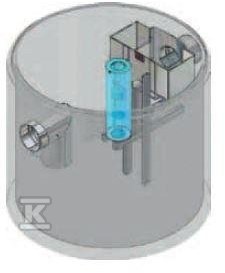 Betonowy separator koalescencyjny z 10-krotnym by-passem AQUAFIX SK2BP 010/0100, przepustowość nominalna 10 l/s, maks. 100 l/s, króćce z PE 3175010P