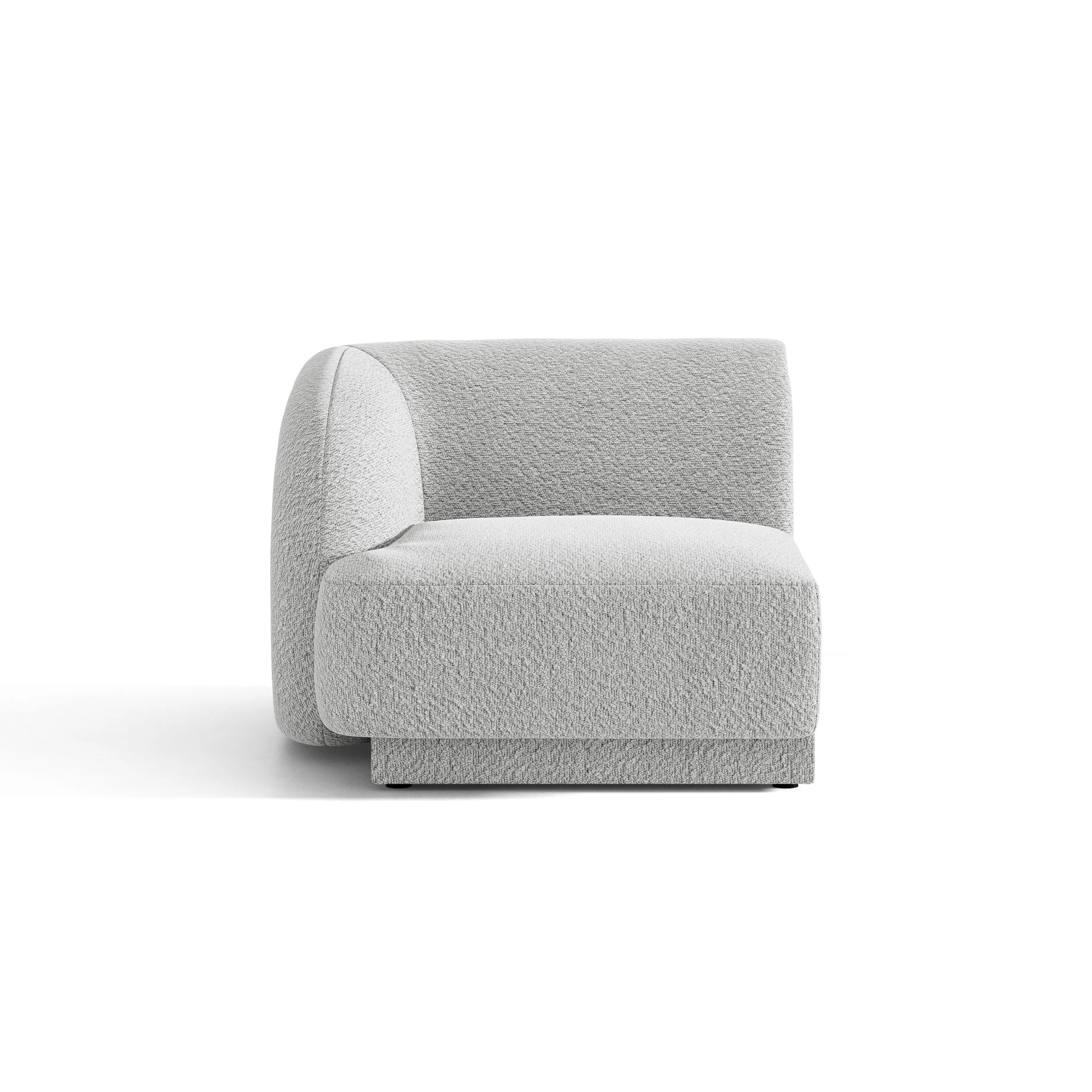 Sofa modułowa MILEY – moduł lewostronny jasnoszary boucle