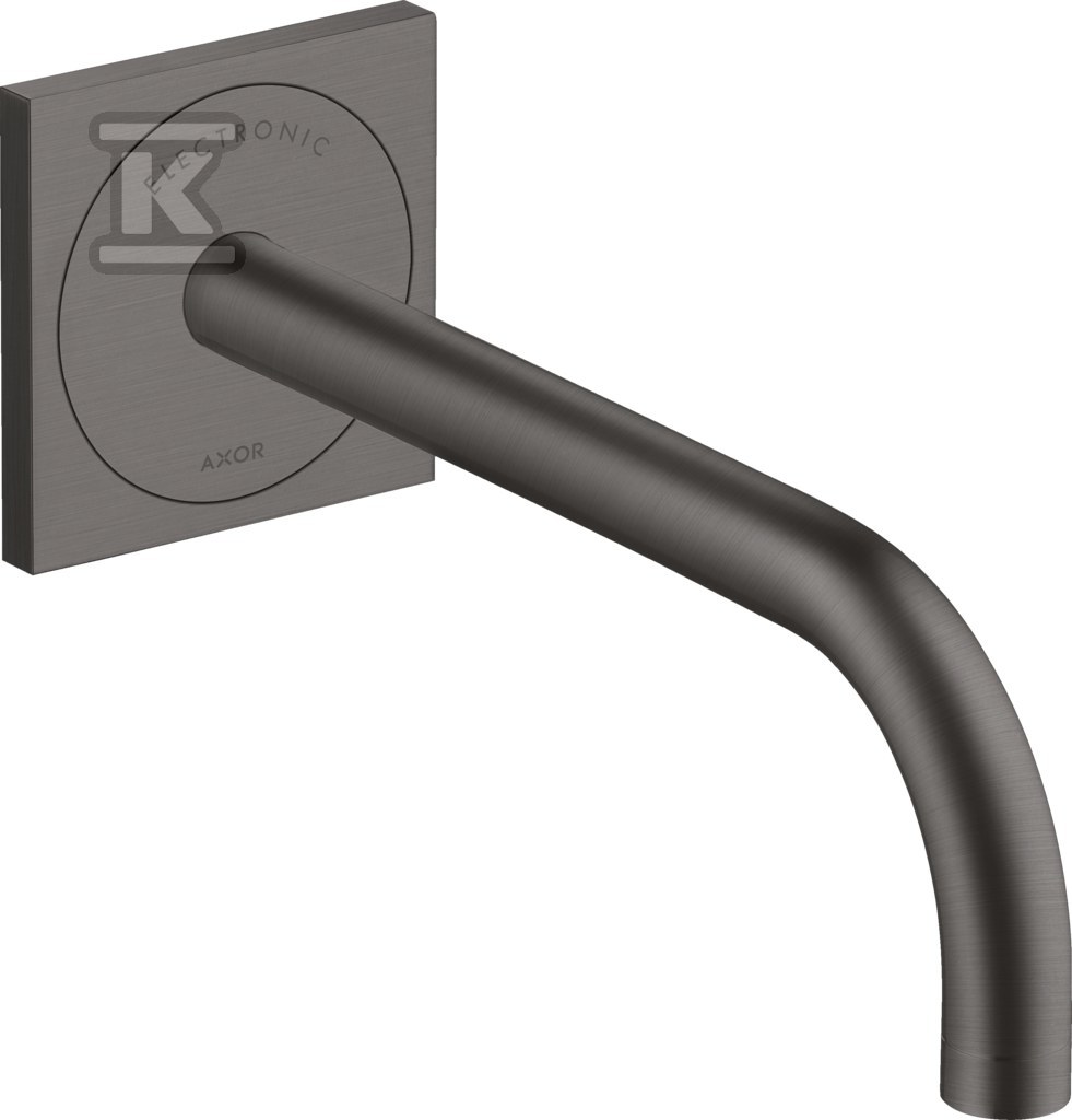 Bateria elektroniczna ścienna AXOR Uno do montażu podtynkowego ściennego z wylewką 225 mm, element zewnętrzny czarny chrom szczotkowany 38120340