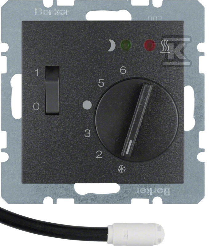 Regulator temperatury podłogowy ze stykiem zwiernym, elementem centralnym, LED, ant, B.X 20341606