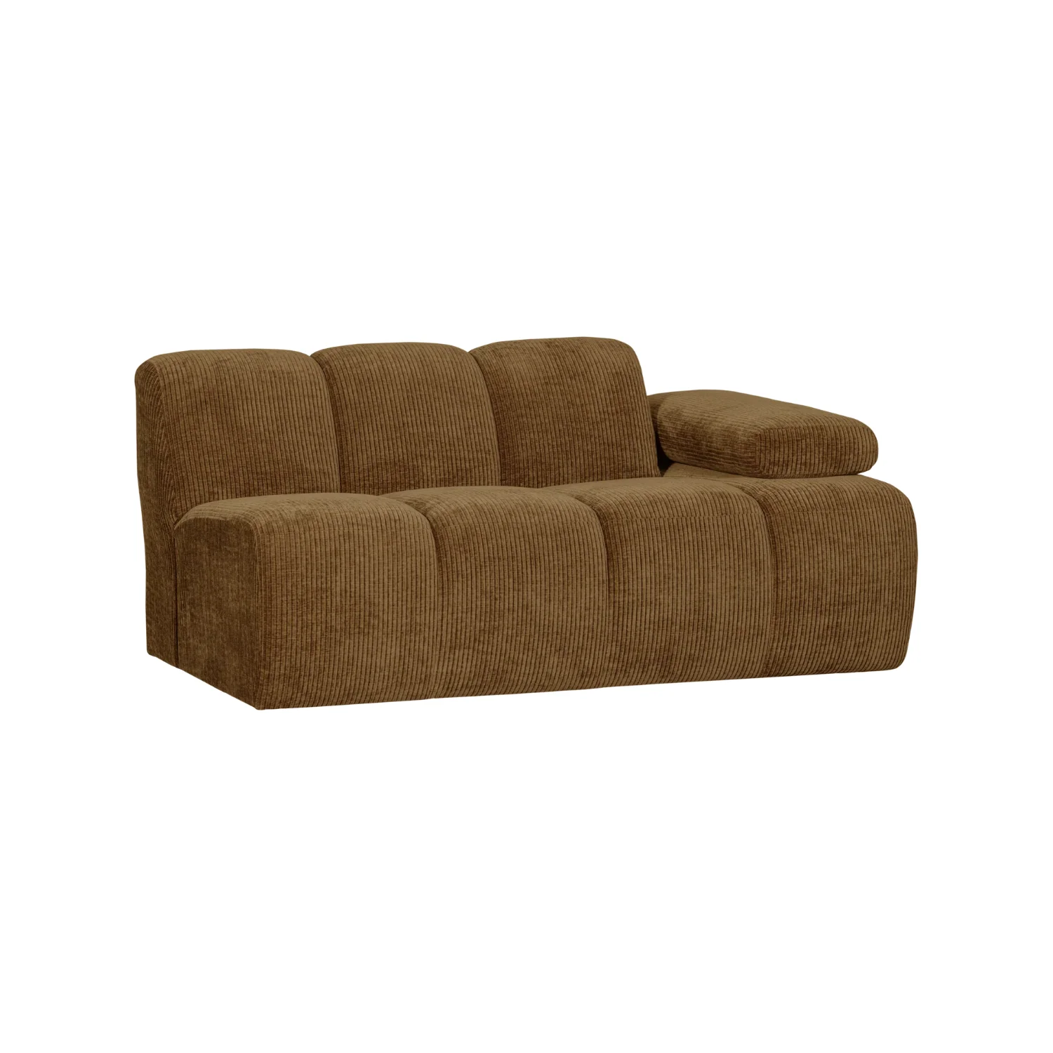 Sofa modułowa MOJO – element 1,5-osobowy prawostronny ciemny miodowy sztruks