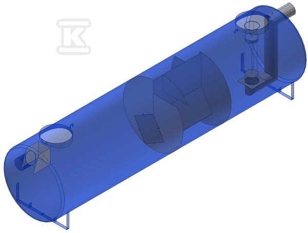 Separator koalescencyjny stalowy AQUAFIX SKG 50 z osadnikiem, przepustowość nominalna 50 l/s, poj. os. 6100 l, króćce stal 181050