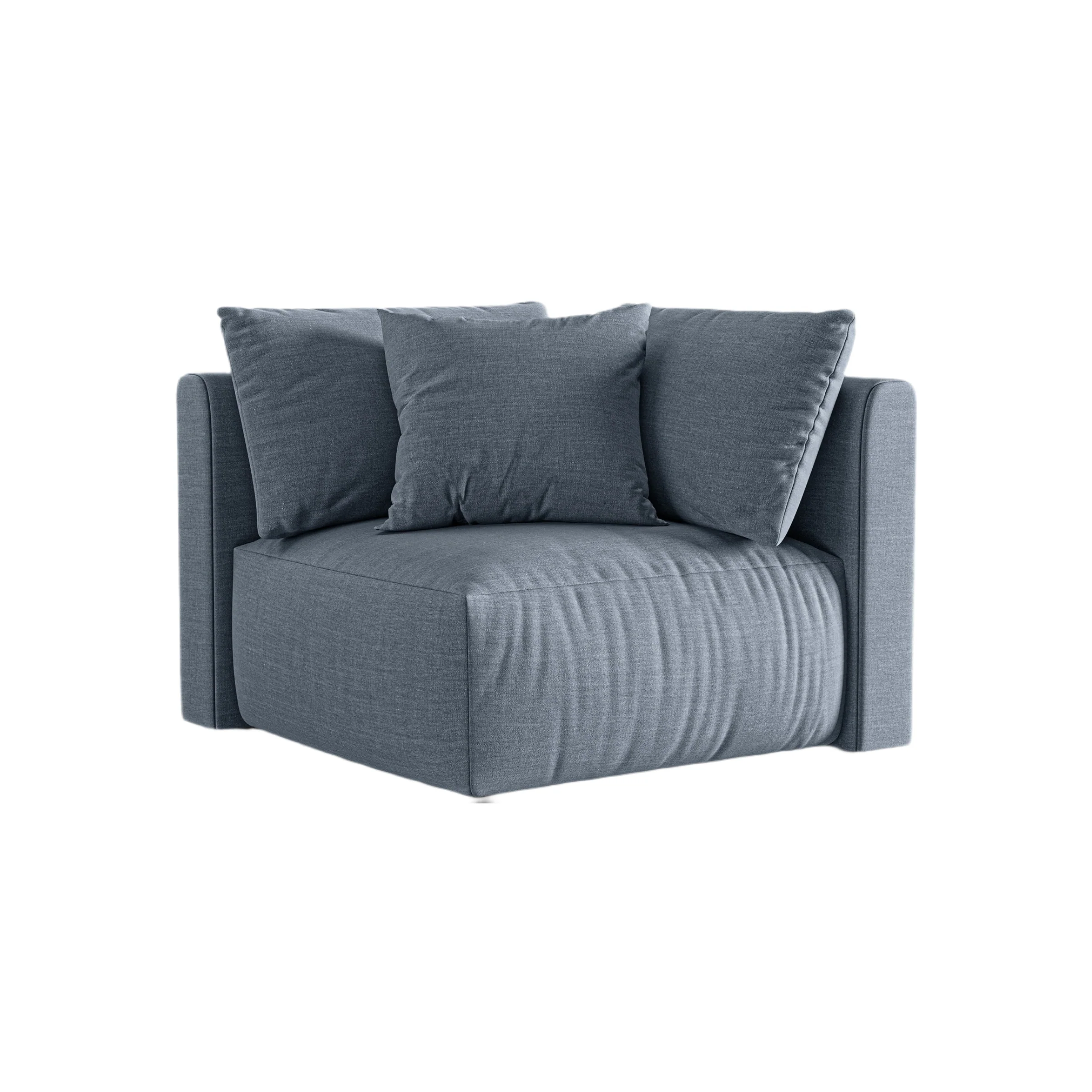 Sofa modułowa CHRIS – element narożny jasnoniebieski szenil