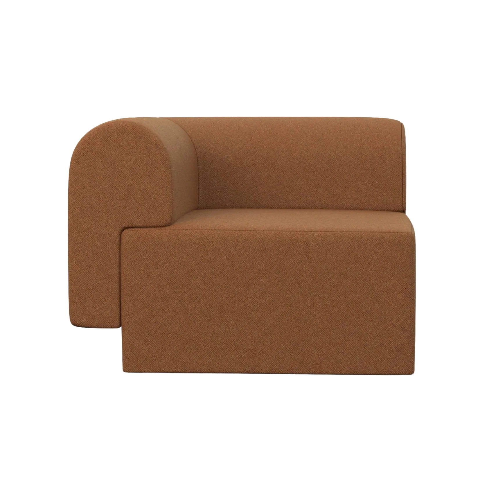 Sofa modułowa TORI – moduł narożny rdzawy