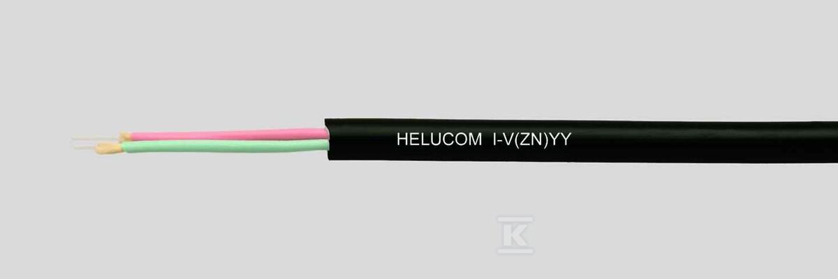 Kabel światłowodowy helucom I-VZNYY 2 HCS200/230 mocny, opona PVC, czarny 801733