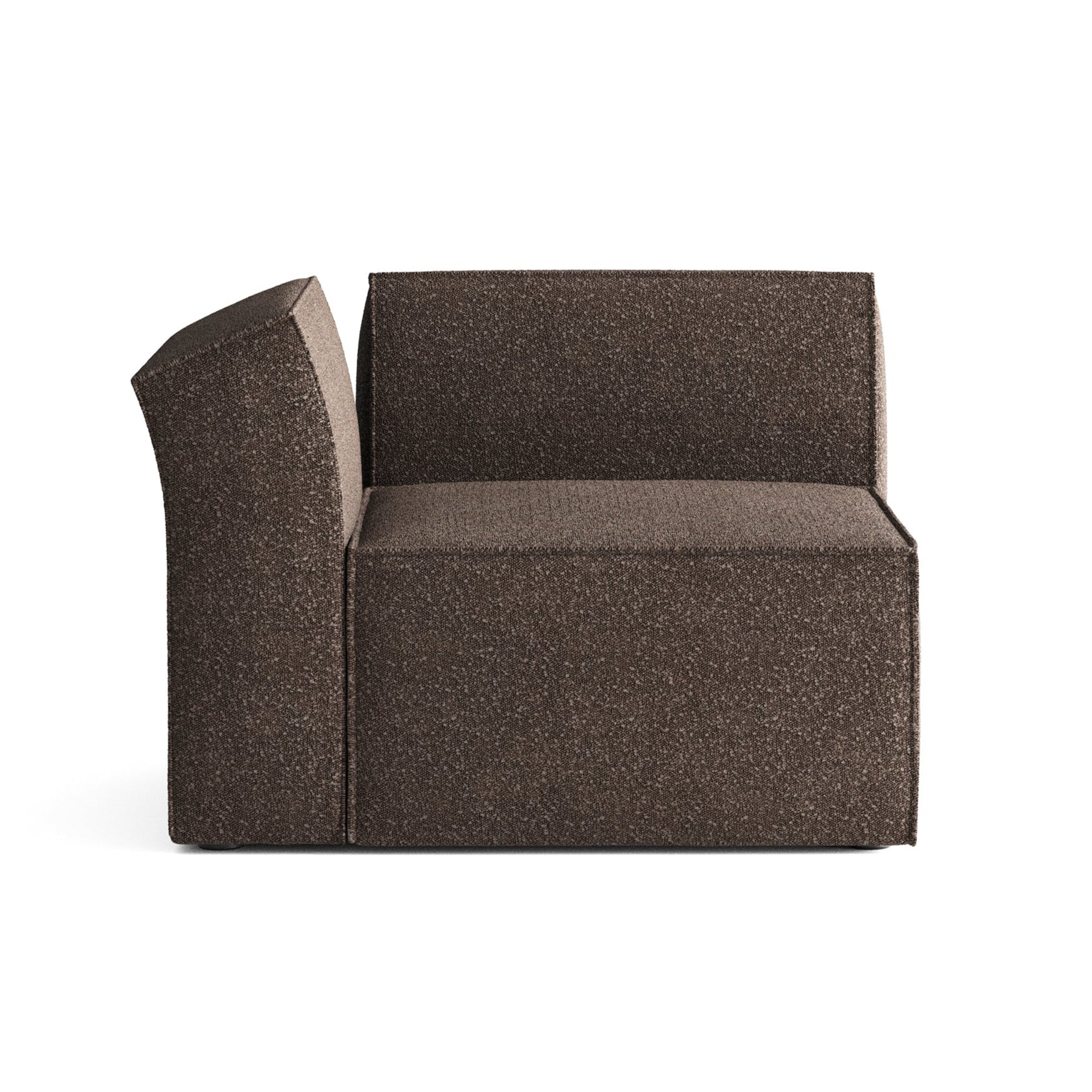 Sofa modułowa ANDO – moduł lewostronny brązowy boucle