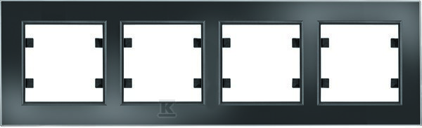 LUMINA Passion Ramka 4-krotna pozioma, szkło czarne WL9241