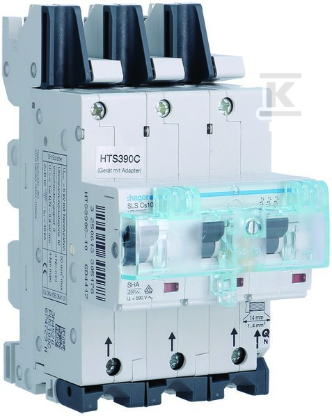 Wyłącznik nadprądowy selektywny 3P, Cs, 100 A, szyny Cu 40-12×5/10 mm HTS390C