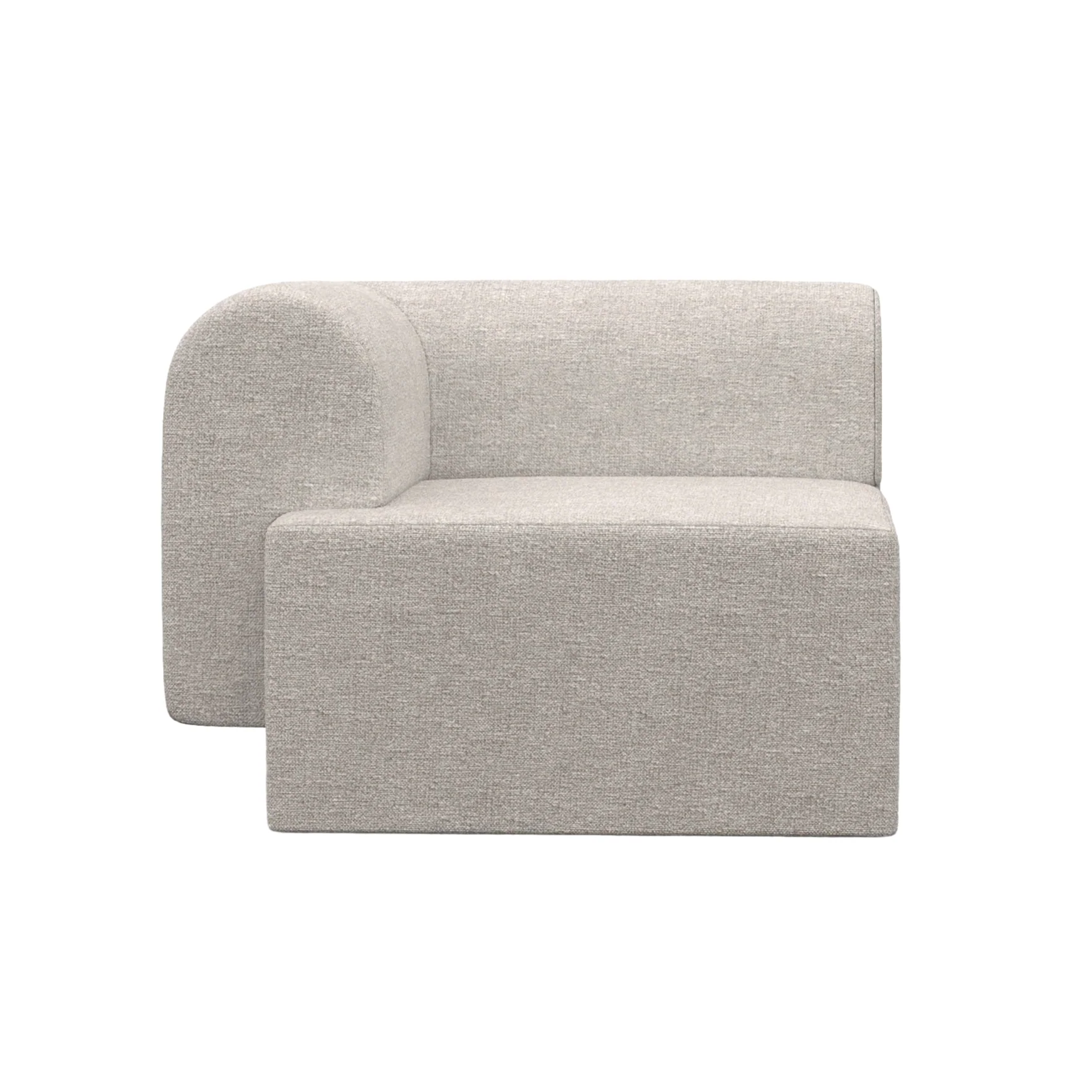 Sofa modułowa TORI – moduł narożny jasnoszary