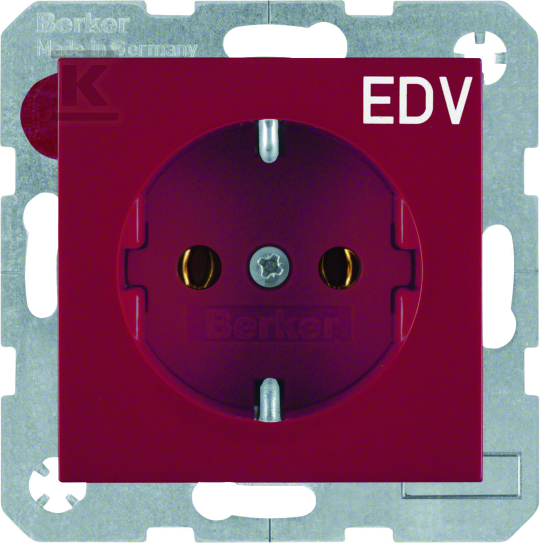 Gniazdo SCHUKO z nadrukiem 'EDV’, czerwony, S.1/B.3/B.7 47438922