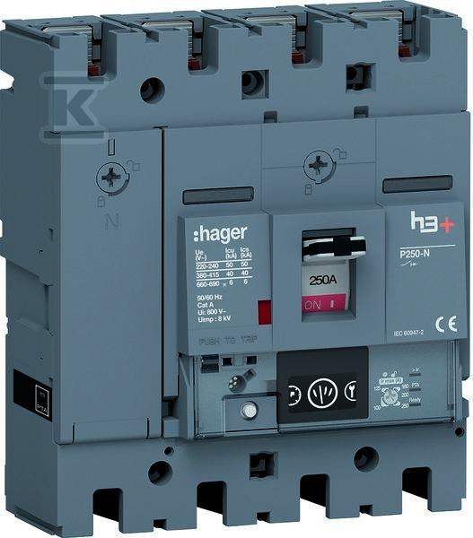 Wyłącznik mocy h3+ P250 4P 250A 40kA Energy HNT251NR