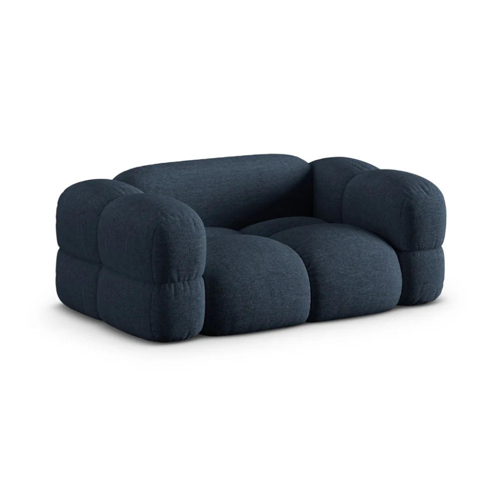 Sofa 2-osobowa aksamitna LORETTO niebieski