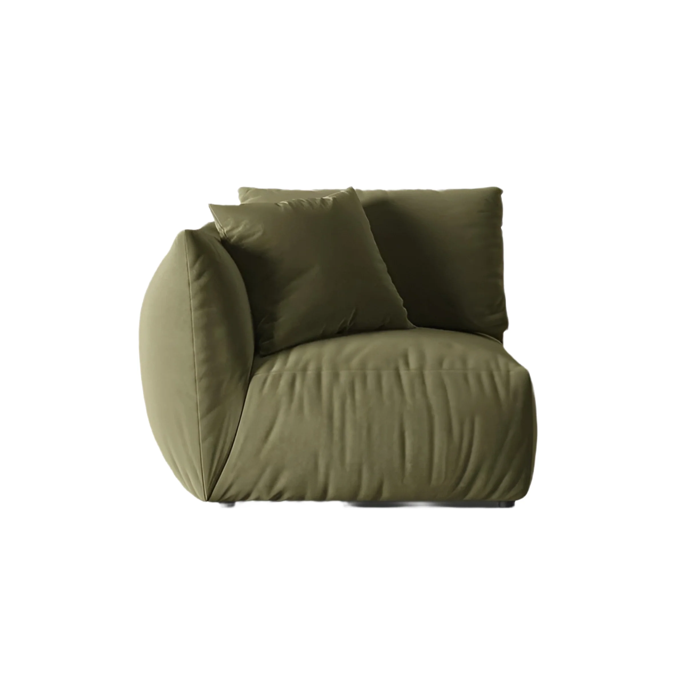 Sofa modułowa aksamitna CHRIS – element lewostronny jasnozielony