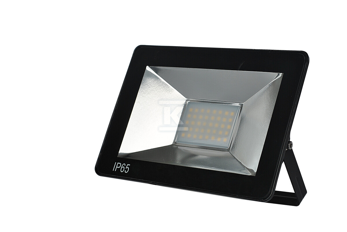 Naświetlacz LED, 270x210x34 8000Lm IP65 230V 100W 4000K Helios czarny z przewodem i regulowanym uchwytem montażowym, małe gabaryty, klasa ochronności II LED-3053