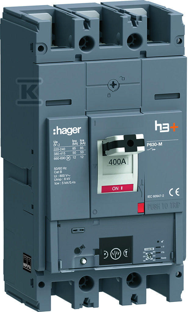 Wyłącznik mocy h3+ P630 Energy 3x400A 50kA HMW400NR