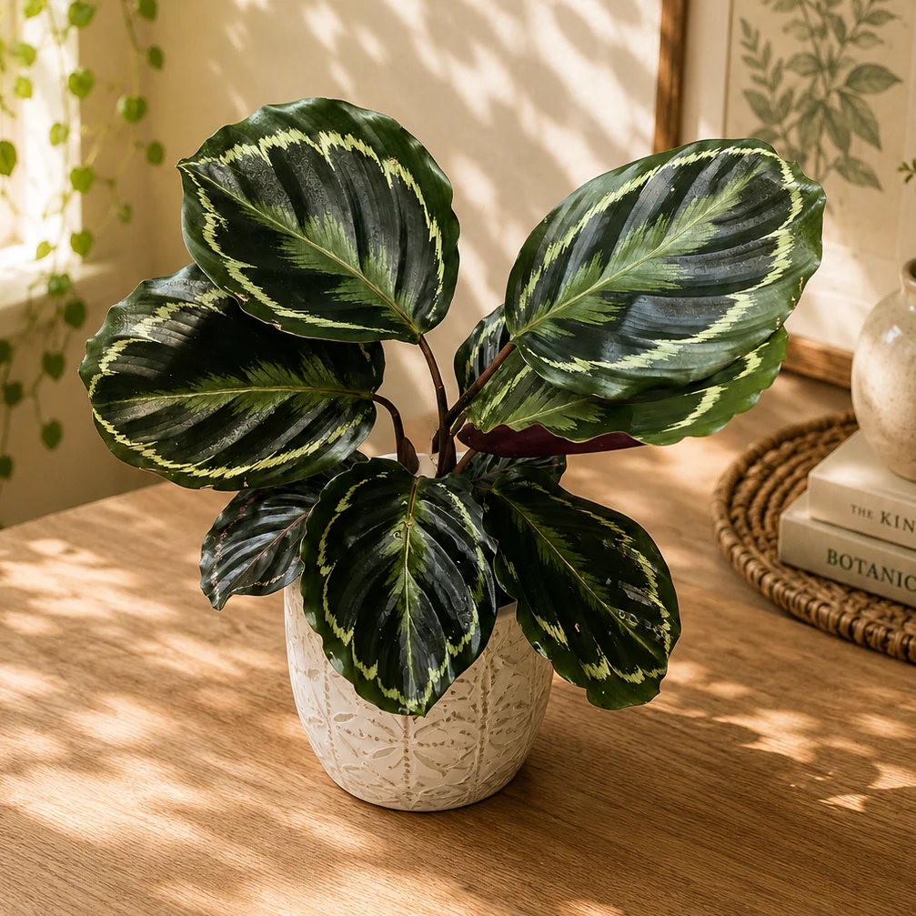 Calathea roseopicta ‘Medallion’ – planta paun cu frunze spectaculoase