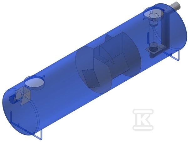 Separator koalescencyjny stalowy AQUAFIX SKG 200 z osadnikiem, przepustowość nominalna 200 l/s, poj. os. 21540 l, króćce stalowe 181200