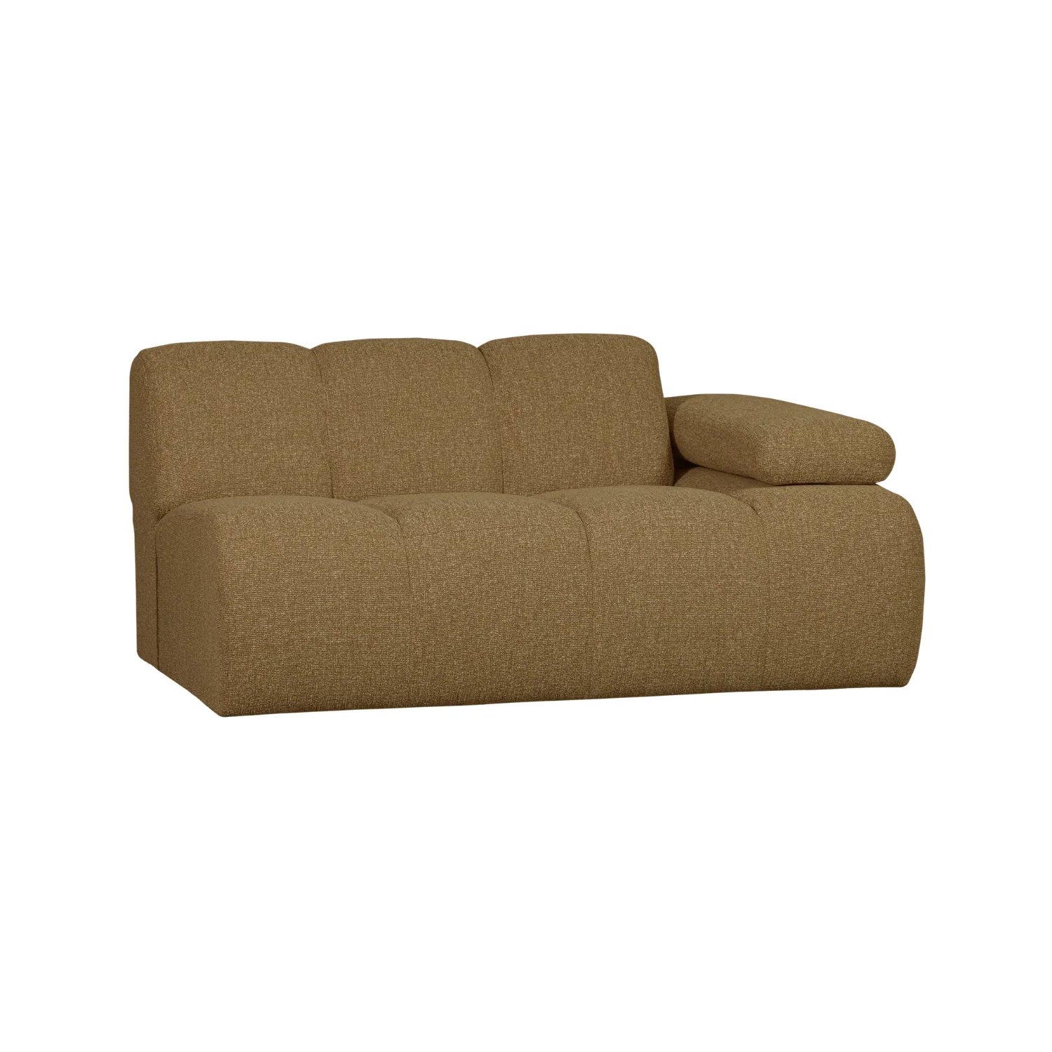 Sofa modułowa MOJO – element 1,5-osobowy prawostronny ciemny miodowy bouclé