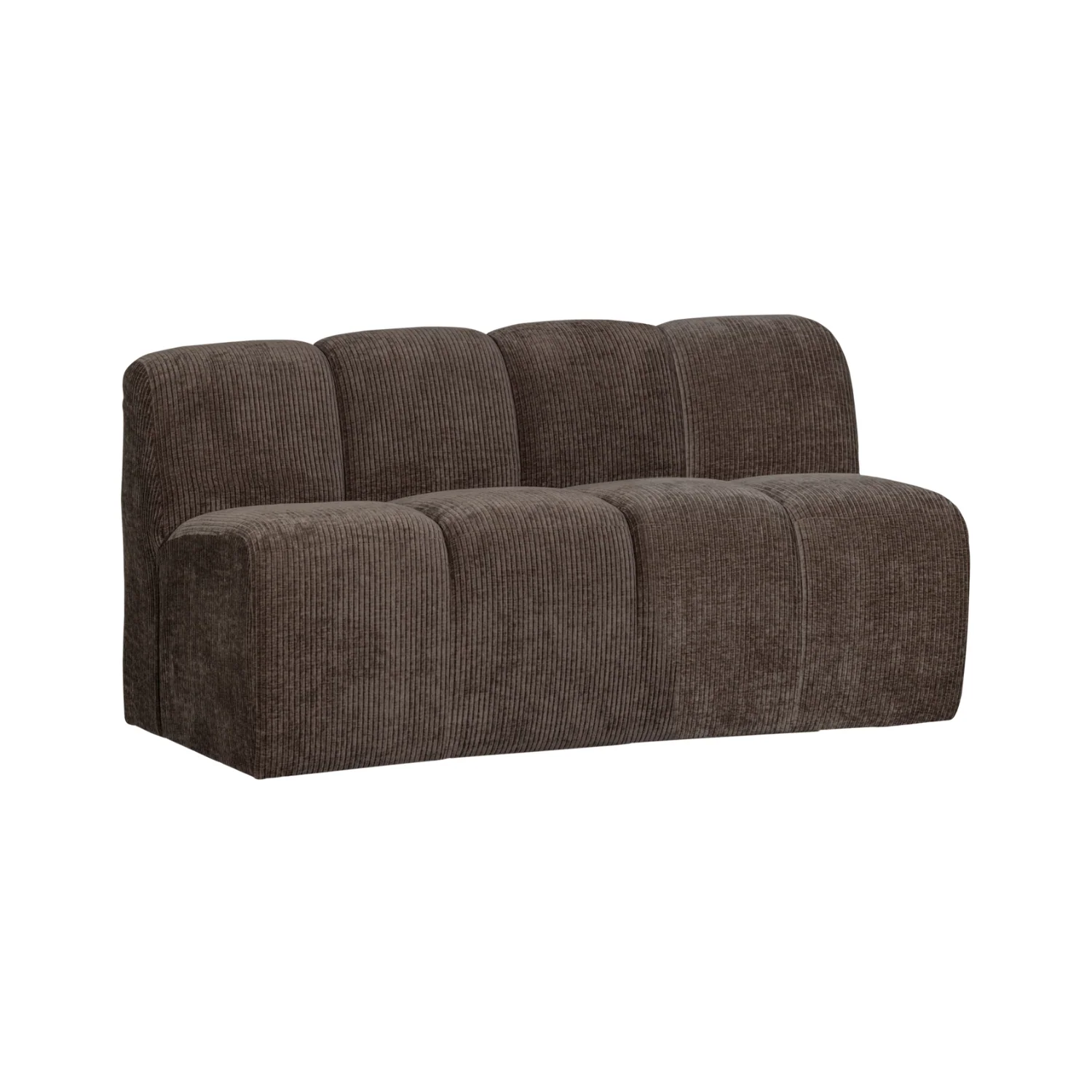 Sofa modułowa MOJO BENCH – element 3-osobowy ciemnobrązowy sztruks