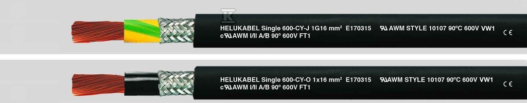 Kabel elastyczny 1kV single 600-CY-J 1G10 AWG8 ŻÓŁTO-ZIEL, jednożyłowy, ekranowany 10912