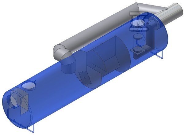 Separator koalescencyjny stalowy AQUAFIX SKG2BP 45 z osadnikiem i 10-krotnym by-passem, przepust. nom. 45 l/s, maks. 450 l/s, poj. os. 5310 l, króćce stal 184045
