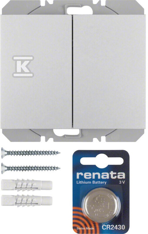 Przycisk radiowy 2-krotny płaski alu, lakierowany, quicklink, K.5 KNX RF 85656277