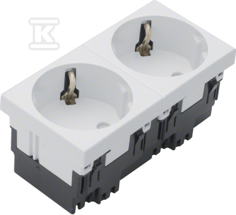 Gniazdo SCHUKO 33° 2-krotne 45×45 mm bezhalogenowe biały, TEHALIT.GB-EG ESR2339010