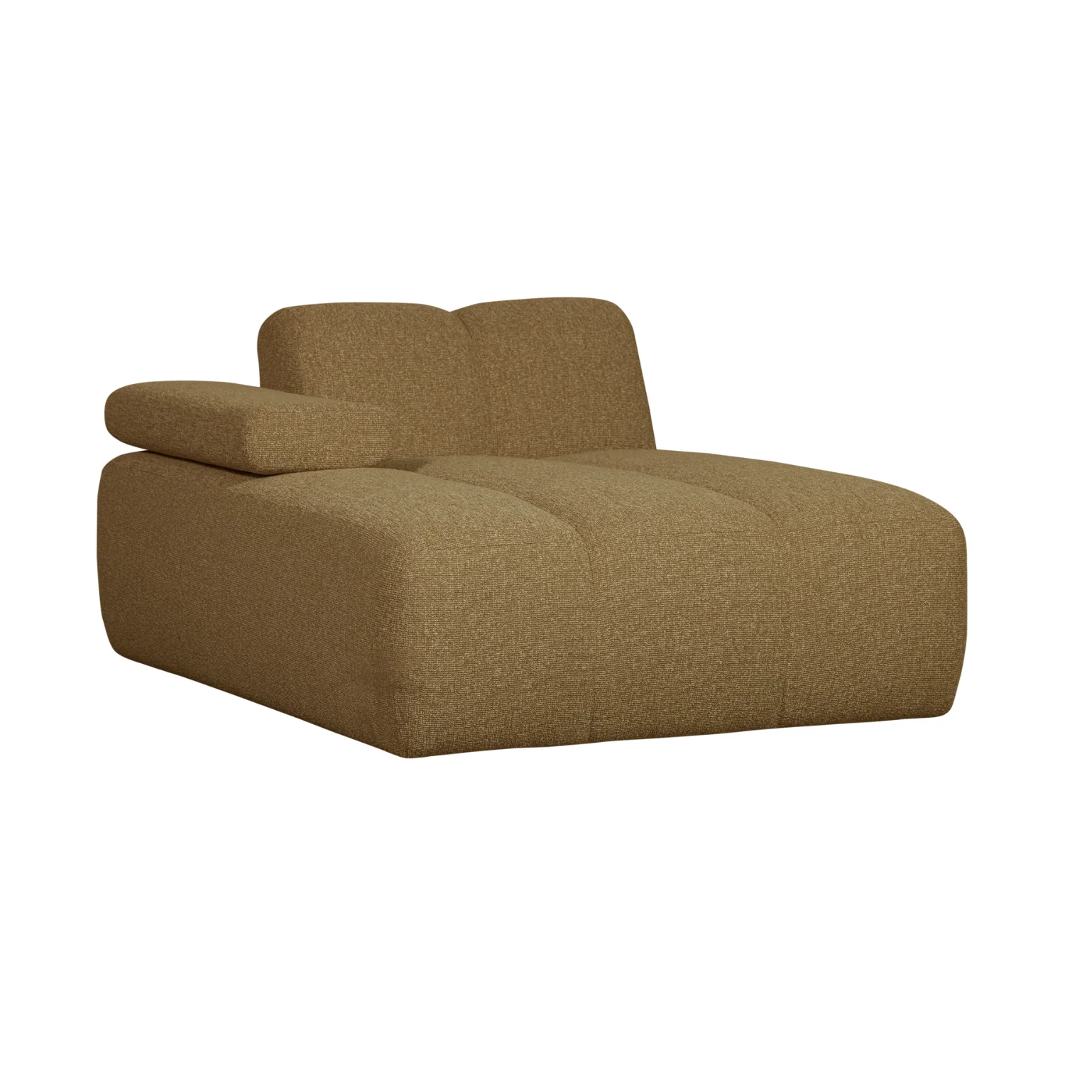 Sofa modułowa MOJO – szezlong lewostronny ciemny miodowy bouclé