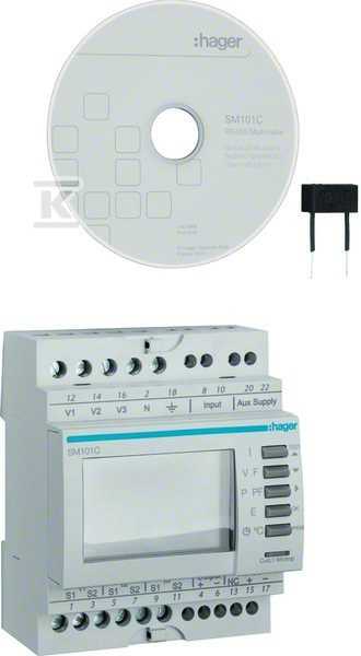Miernik wielofunkcyjny modułowy, TrueRMS, RS485 SM101C