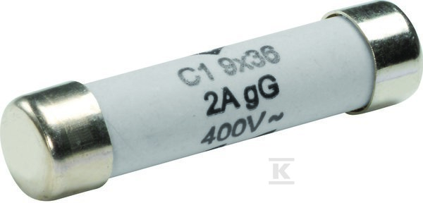 Wkładka bezpiecznikowa cylindryczna C1 9x36mm gG 2A 400VAC L936C1-02