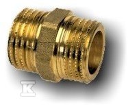 Złączka mosiężna nakrętno-nakrętna HELA-D GZ 5/4″xGZ 5/4″ PN10, do rur preizolowanych Pex/PE, oznaczenie: D 32 32 61403203200T