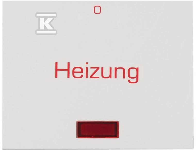 Klawisz z soczewką i nadrukiem „Heizung” i „0”, biały połysk, K.X 16216099