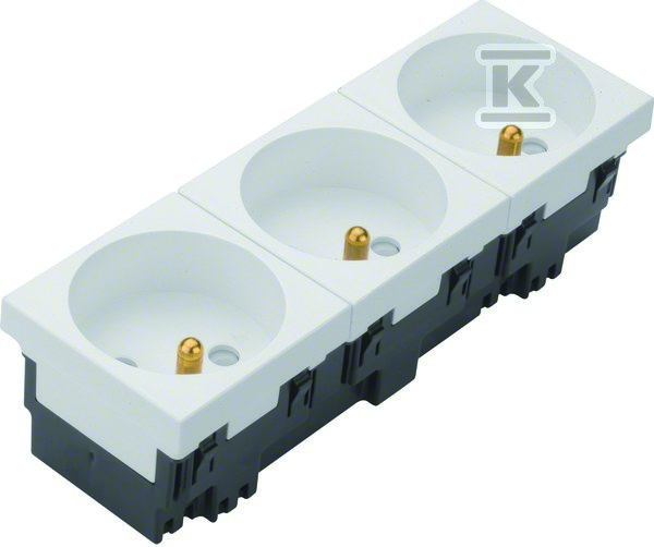 Gniazdo 2P+Z 33° 3-krotne 45×45 mm bezhalogenowe biały, TEHALIT.GB-EG EER3339010